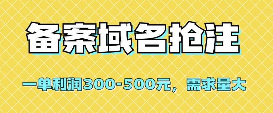 【全网首发】备案域名抢注，一单利润300-500元，需求量大