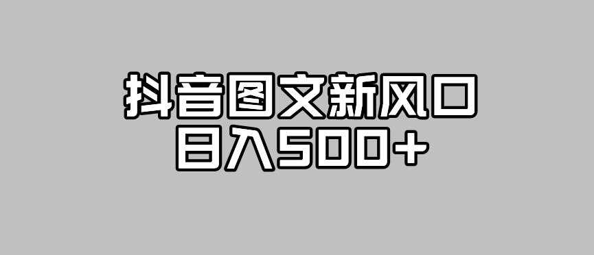 抖音图文最新风口，流量扶持非常高，日入500+【揭秘】