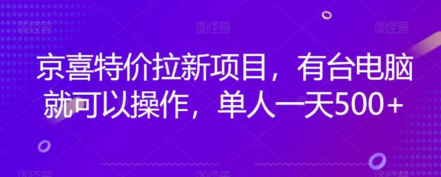 京喜特价拉新新玩法，有台电脑就可以操作，单人一天500+【揭秘】