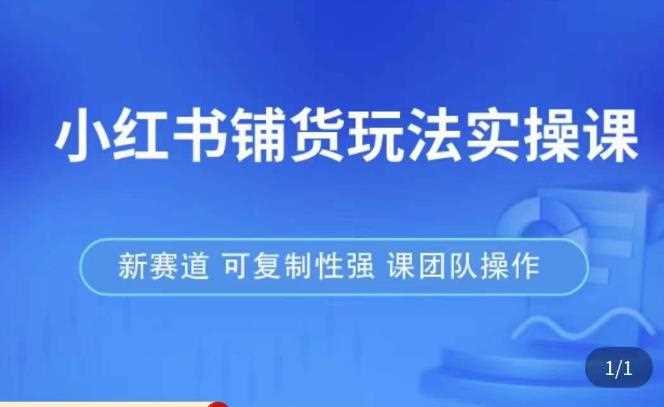 小红书铺货玩法实操课，流量大，竞争小，非常好做，新赛道，可复制性强，可团队操作