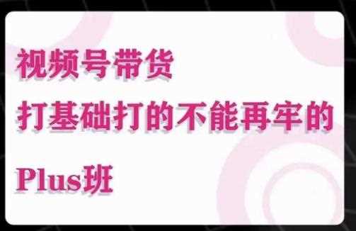 大播汇·视频号带货Puls班，视频号底层逻辑，起号自然流鱼塘等玩法