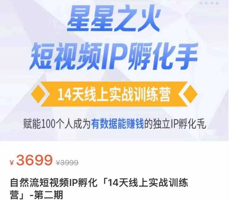 瑶瑶·自然流短视频IP孵化第二期，14天线上实战训练营，赋能100个人成为有数据能赚钱的独立IP孵化手