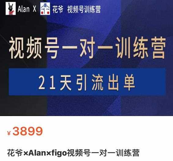 花爷×Alan×figo视频号训练营，带货，涨粉，直播，游戏，四大变现新方向，21天引流出单