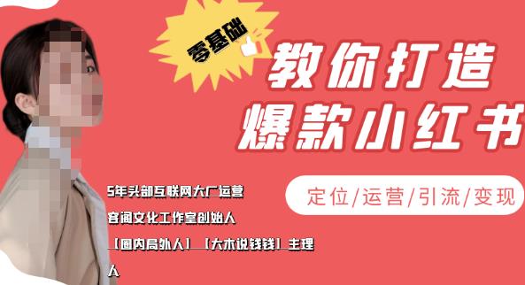 学做小红书自媒体从0到1，零基础教你打造爆款小红书（定位/运营/引流/变现）