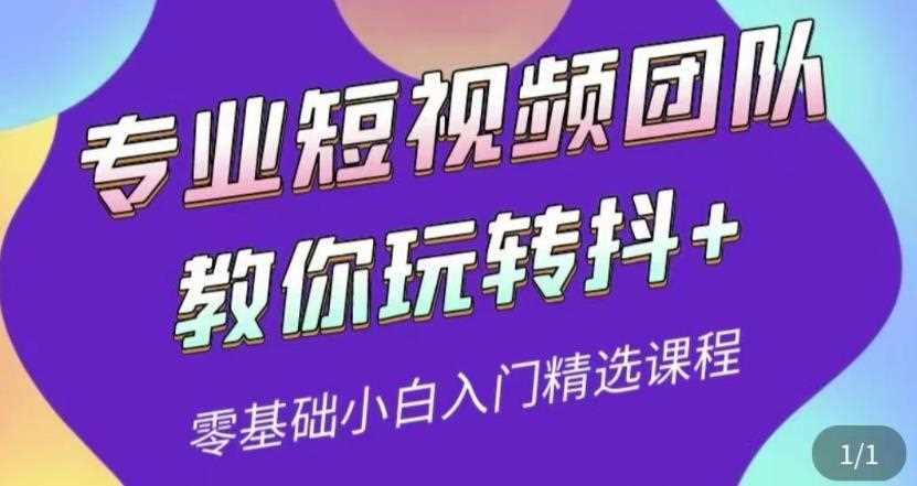 专业短视频团队教你玩转抖+0基础小白入门精选课程（价值399元）