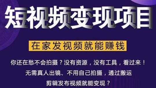 随风短视频变现项目：从0到1教你打造爆款短视频变现，在家发视频就能赚钱