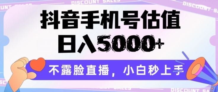 抖音手机号估值，日入5000+，不露脸直播，小白秒上手【揭秘】