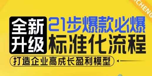 21步爆款必爆标准化流程，全新升级，打造企业高成长盈利模型